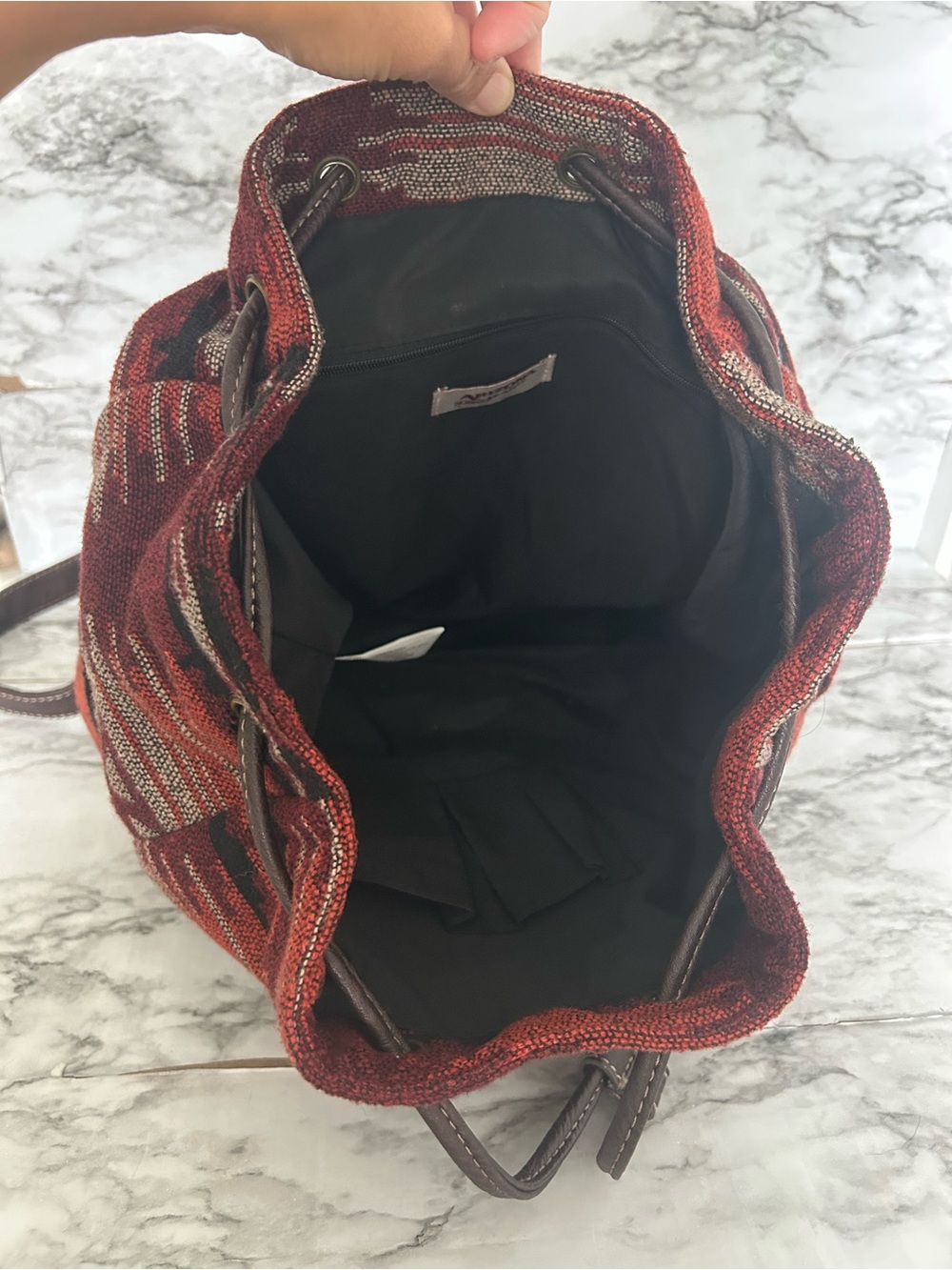 Arizona Jeans Co vintage 90s Y2K Aztec backpack with adjustable straps cinch top - Picture 12 of 13